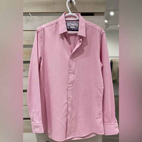 Zara Other - Zara Floral Lined Pink Shirt - Men
